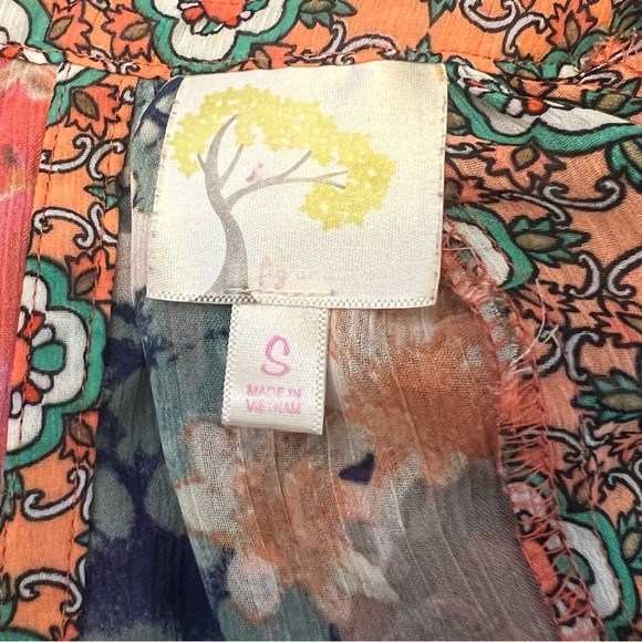 Anthropologie Fig and Flower Colorful Boho Blouson Top - Picture 2 of 8